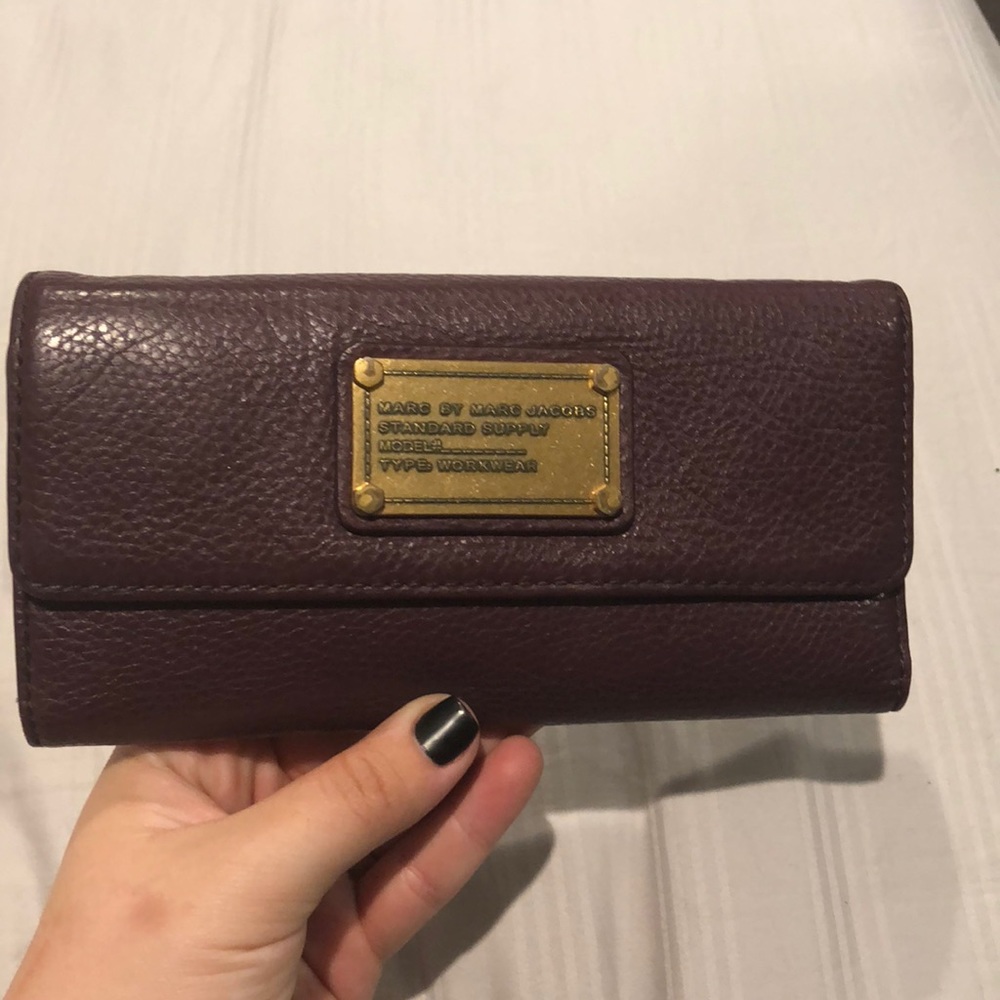 Marc Jacobs Burgundy Trifold Wallet